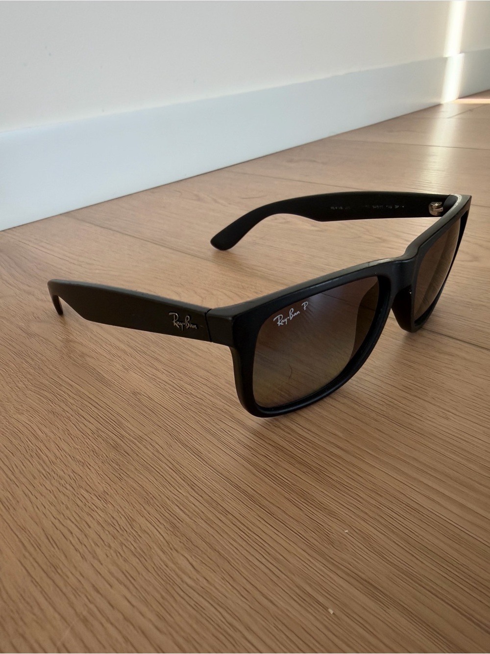 Ray-Ban Matte Black Sunglasses with Black Polarized Lens